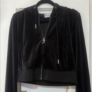 Juicy Couture Zip Up Velour Hoodie with Bling